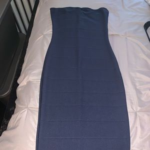 Bandeau navy midi dress